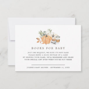 Herbst-Café-Baby-Party Bücher fürs Baby Einladung