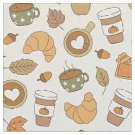 Herbst-Café-Kürbis-Gewürz-Herbstlaub-Bäckerei Stoff
