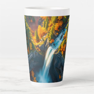 Herbst-Canyon-Wasserfall – Lebendiger Herbstwald Milchtasse