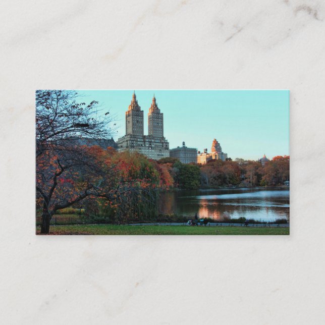 Herbst: Central Park See, San Remo Visitenkarte (Vorderseite)