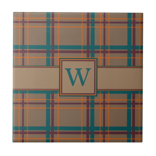 Herbst Chic Kariert Tile Fliese (Vorderseite)