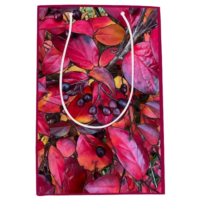 Herbst-Chokekerinen - Mittlere Geschenktasche Geschenktüte (Vorderseite)