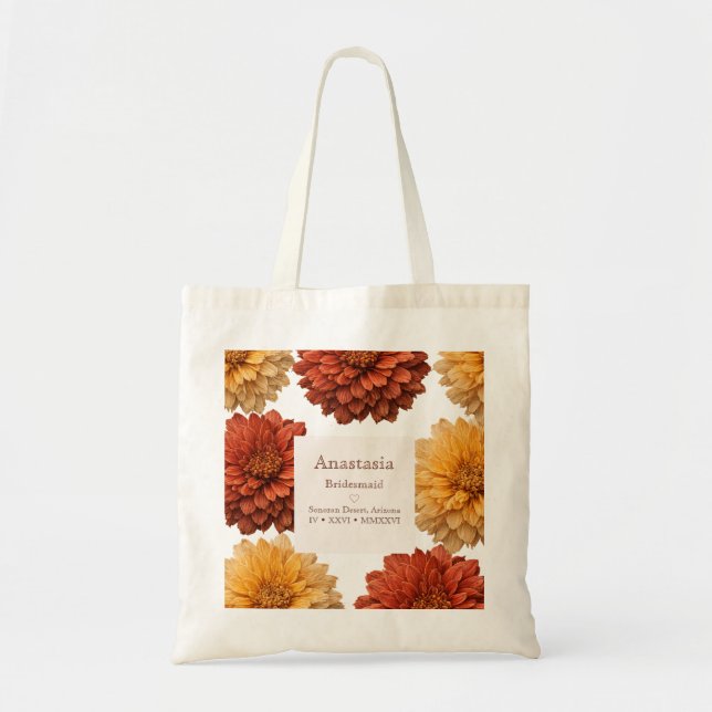 Herbst-Chrysanthemen-Brautjungfer  Tragetasche (Vorne)