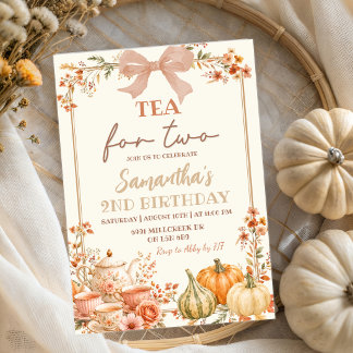 Herbst Coquette Tea For Two Zweiter Geburtstag  Einladung