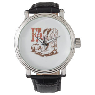 Herbst Cowgirl Pumpkin Armbanduhr