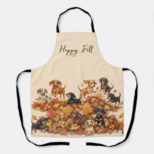 Herbst Dachshund-Welpen Schürze