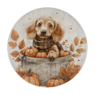 Herbst Dackel Hunde Pumpkin Schneidebrett