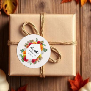 Herbst-Dahlie Florale Hochzeitsdusche Geschenkanhänger