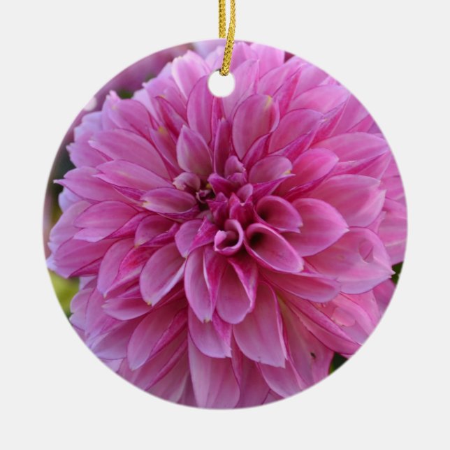 Herbst-Dahlie-Weihnachtsverzierung Keramik Ornament (Vorne)