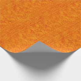 Herbst-Damast-Orange Geschenkpapier
