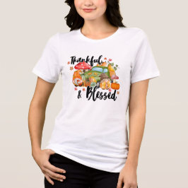 Herbst Dankbar und gesegnet Herbst Tri-Blend Shirt