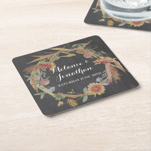 Herbst der Liebe Chalkboard Untersetzer Matts Hoch (angewinkelt)
