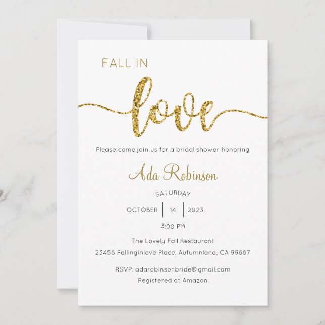 Herbst der Liebe Einladung, Brautparty, Hochzeit Einladung (Vorderseite)
