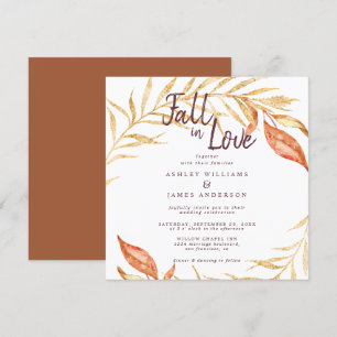 Herbst der Liebe Golden Foliage TerraCotta Hochzei Einladung