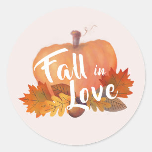 Herbst der Liebe Pumpkin Herbst bleibt rot Runder Aufkleber