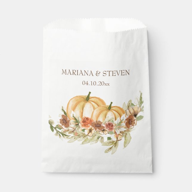 Herbst der Liebe Pumpkin Wedding Fav Geschenktütchen (Vorderseite)