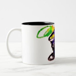 Herbst der Schwarzen Katze Zweifarbige Tasse