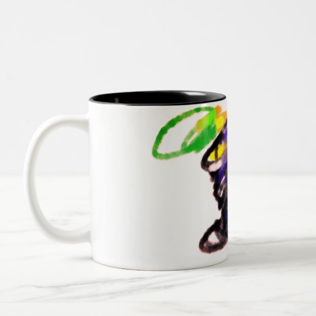 Herbst der Schwarzen Katze Zweifarbige Tasse (Links)