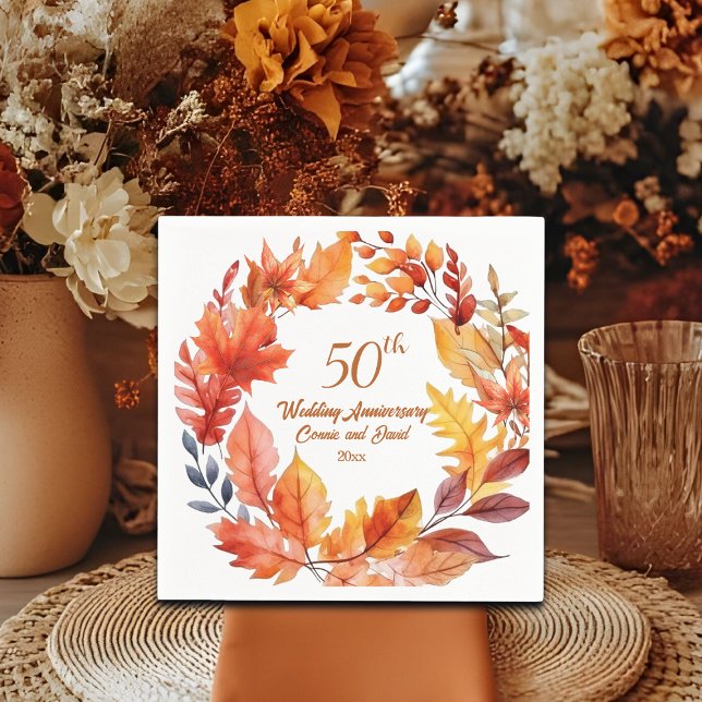 Herbst des 50. Hochzeitstages Serviette (Von Creator hochgeladen)