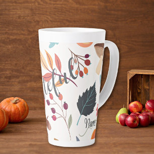 Herbst Design "dankbar" & Name 17oz Latte Tasse