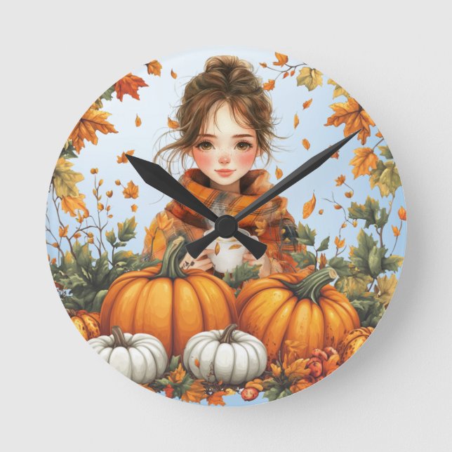 Herbst Design Wanduhr (Vorderseite)