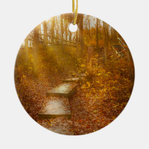 Herbst - die Morgenwanderung Keramik Ornament