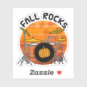 Herbst-Drums Drummer Musiker Herbst Erntedank Aufkleber