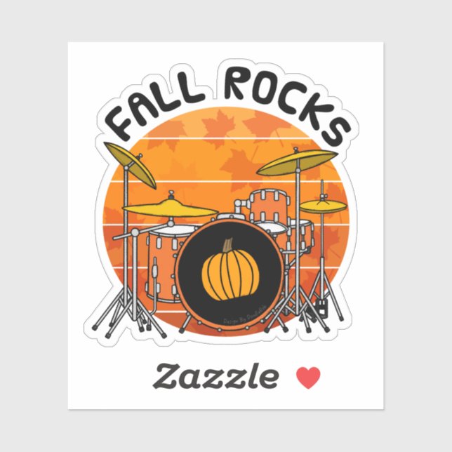 Herbst-Drums Drummer Musiker Herbst Erntedank Aufkleber (Blatt)