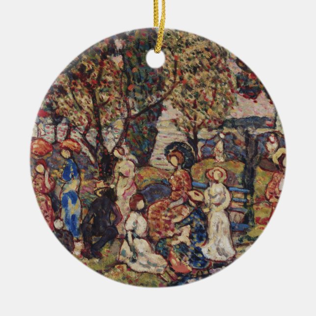 Herbst durch Maurice Prendergast, Vintage Kunst Keramikornament (Vorne)