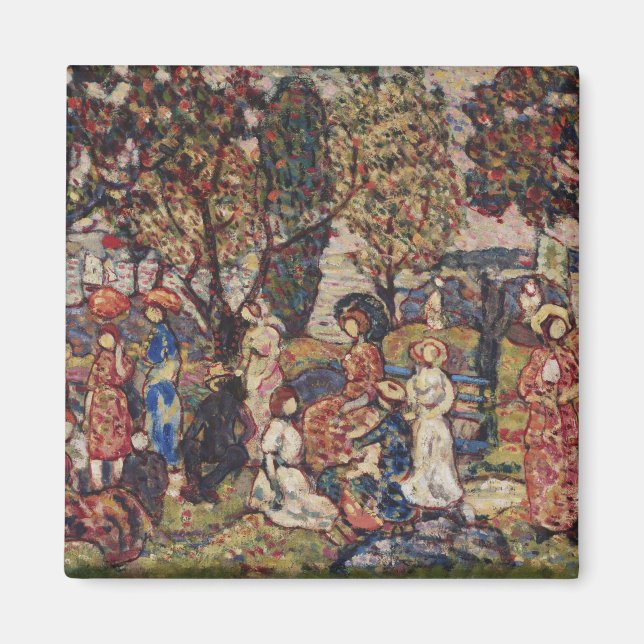 Herbst durch Maurice Prendergast, Vintage Kunst Magnet (Vorne)