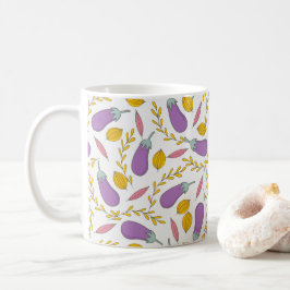Herbst | Eggplant Gelbes Blattfolienmuster Kaffeetasse