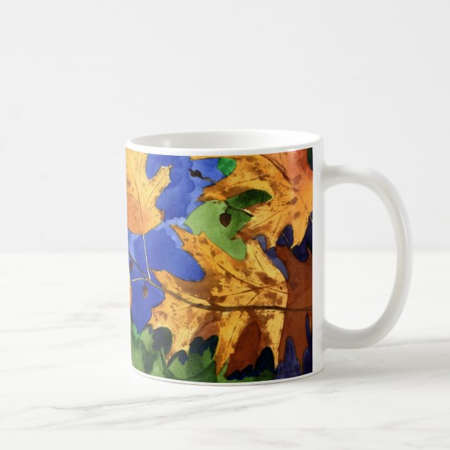 Herbst-Eiche verlässt Tasse (Rechts)