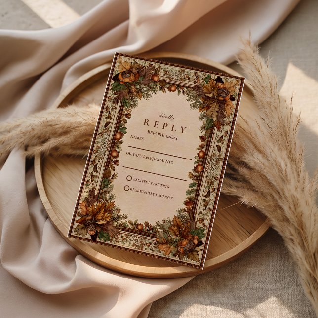 Herbst-Eichenblatt-Hochzeit RSVP Karte (Von Creator hochgeladen)