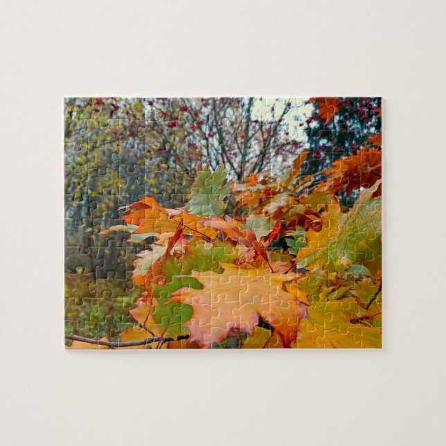 Herbst-Eichenblätter & Beeren Benutzerdefiniert (Horizontal)