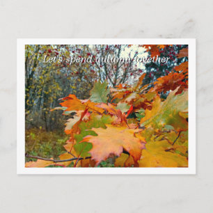 Herbst-Eichenblätter & Beeren individuell Postkarte
