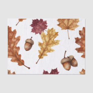 Herbst-Eichenlaub-Ahorn-Wasserfarben-Muster Seidenpapier