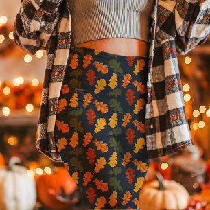 Herbst-Eichenlaub fällt Navy  Leggings