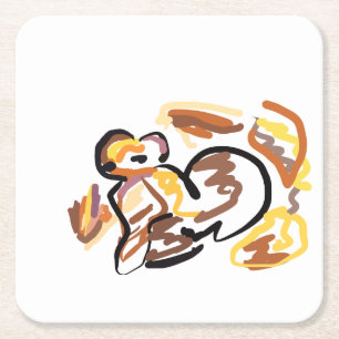 Herbst Eichhörnchen Art Rechteckiger Pappuntersetzer