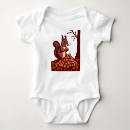 🐿️ Herbst Eichhörnchen Baby Bodysuit Vorne & Hint Strampler