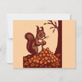 🐿️ Herbst-Eichhörnchen-Einladungskarte Einladung