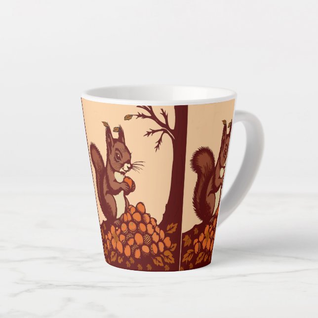 🐿️ Herbst-Eichhörnchen-Latte-Mug Milchtasse (Rechte Ecke)