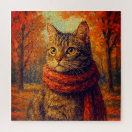 Herbst Eine gemütliche Katze im Herbst