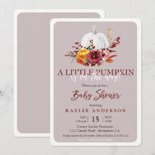 Herbst eine kleine Kürbis Babydusche Einladung