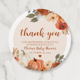 Herbst eine kleine Pumpkin Autumn Floral Baby Show Geschenkanhänger
