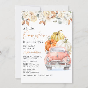 Herbst eine kleine Pumpkin Truck Herbstdusche Einladung
