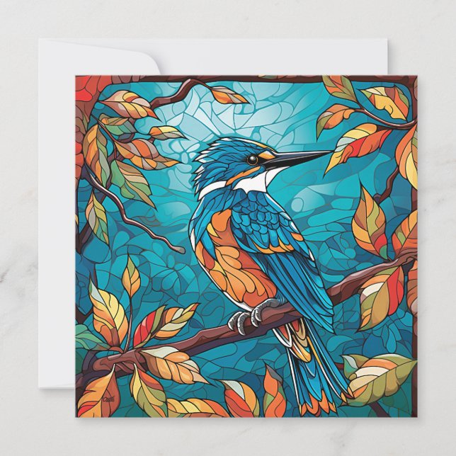 Herbst Eisvogel-Flachkarte (Vorderseite)