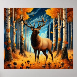 Herbst-Elch-Plakat Poster