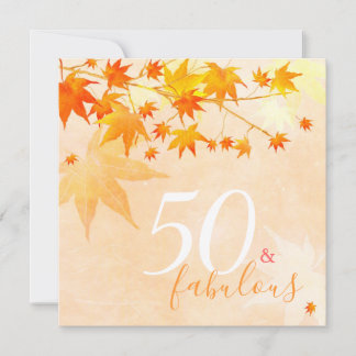Herbst Elegance 50. Geburtstagsparty Einladung