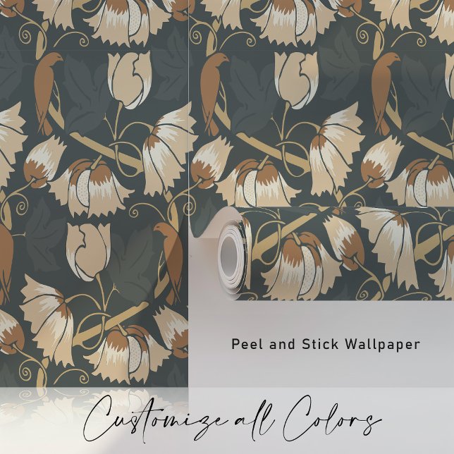 Herbst Elegance Birds & Vines Tapete (Von Creator hochgeladen)