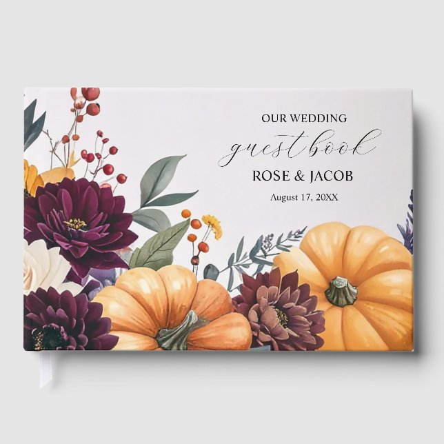 Herbst-Elegance Wedding Guest Book Gästebuch (Vorderseite)